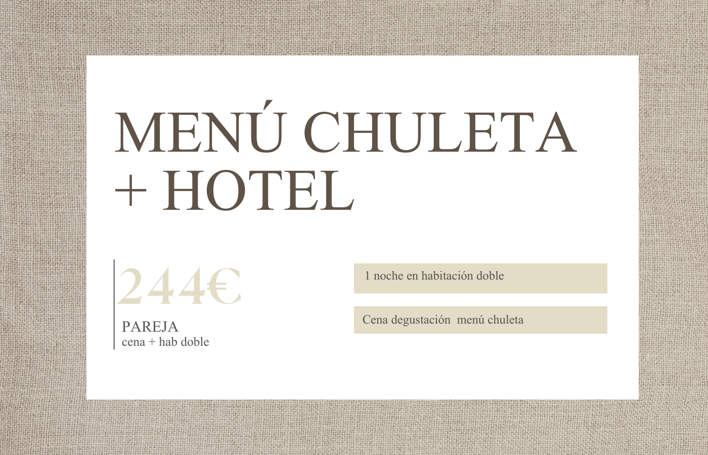 menú chuleta hotel