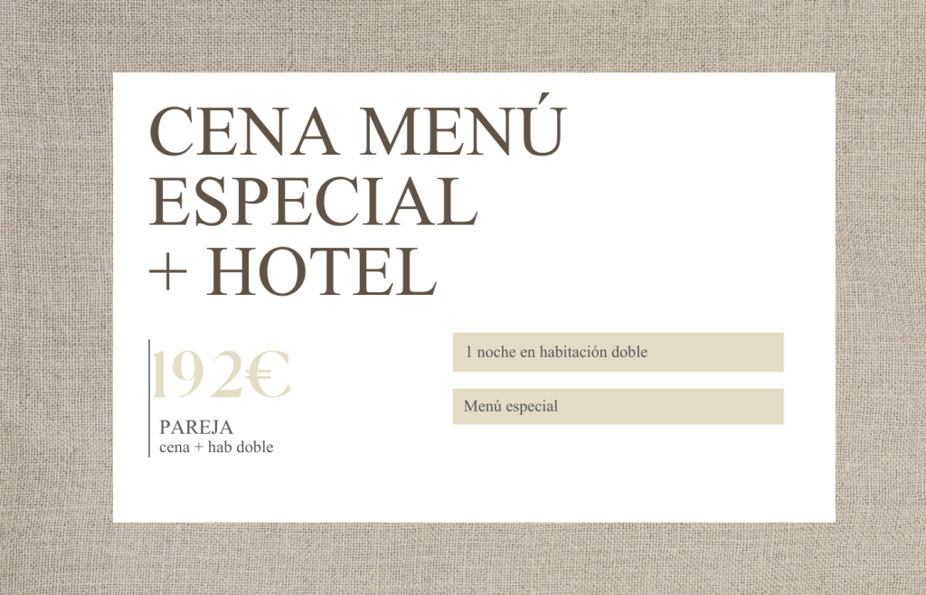 menú especial hotel