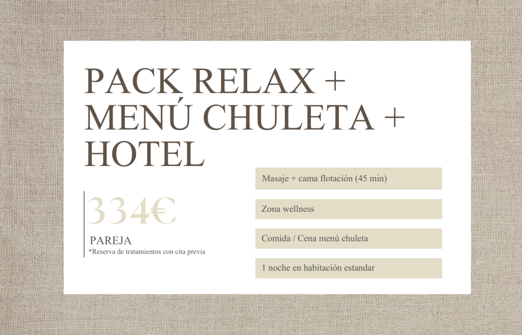 pack relax menú chuleta